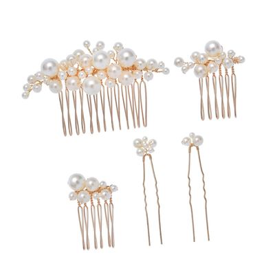 Baluue 1set Elegant Hair Comb for Brides European Design Hairpin and Fork Accents Wedding Accessory for Women and Girls