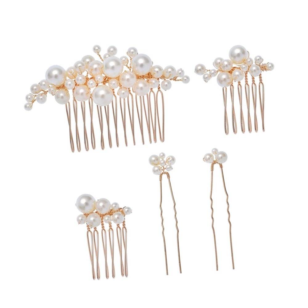 Baluue 1set Elegant Hair Comb for Brides European Design Hairpin and Fork Accents Wedding Accessory for Women and Girls