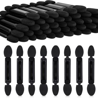 50 Pcs Eyeshadow Applicators Double Ended Eyeshadow Brushes Eye Shadow Applicator Sticks with Storage Box Sponge Tip Eye Shadow Applicators Disposable Makeup Applicators
