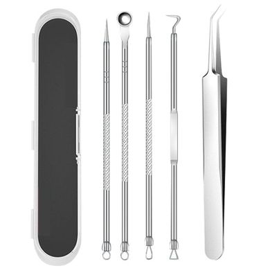 Blackhead Remover,Professional Facial Blackhead Remover Tweezers, Facial Black Head Remover Set,Stainless Steel Blackhead Tweezers Professional Tool Set (02)