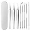 Blackhead Remover,Professional Facial Blackhead Remover Tweezers, Facial Black Head Remover Set,Stainless Steel Blackhead Tweezers Professional Tool Set (06) view 1