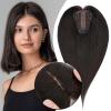 MY-LADY Human Hair Toppers for Women Real Human Hair Pieces Thin 8 * 10CM Silk Base with Lace Clip in Remy Hairpieces Hand-Tied Light Weight 8 Inch Natural Black view 1