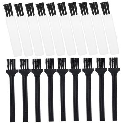Outanaya 30pcs Mini Cleaning Brush for Electric Shaver and Beard Razor Ergonomic Handle for Keyboard and Clipper Gaps Durable Design Black White