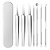 Blackhead Remover,Professional Facial Blackhead Remover Tweezers, Facial Black Head Remover Set,Stainless Steel Blackhead Tweezers Professional Tool Set (05) view 1