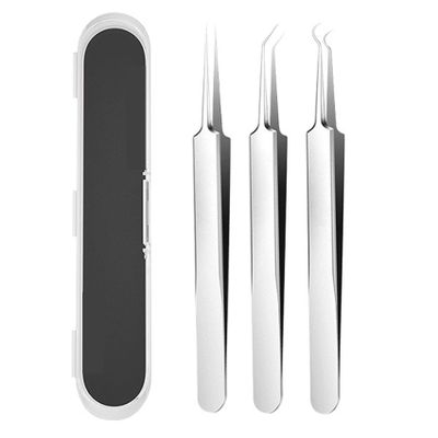 Blackhead Remover,Professional Facial Blackhead Remover Tweezers, Facial Black Head Remover Set,Stainless Steel Blackhead Tweezers Professional Tool Set (04)