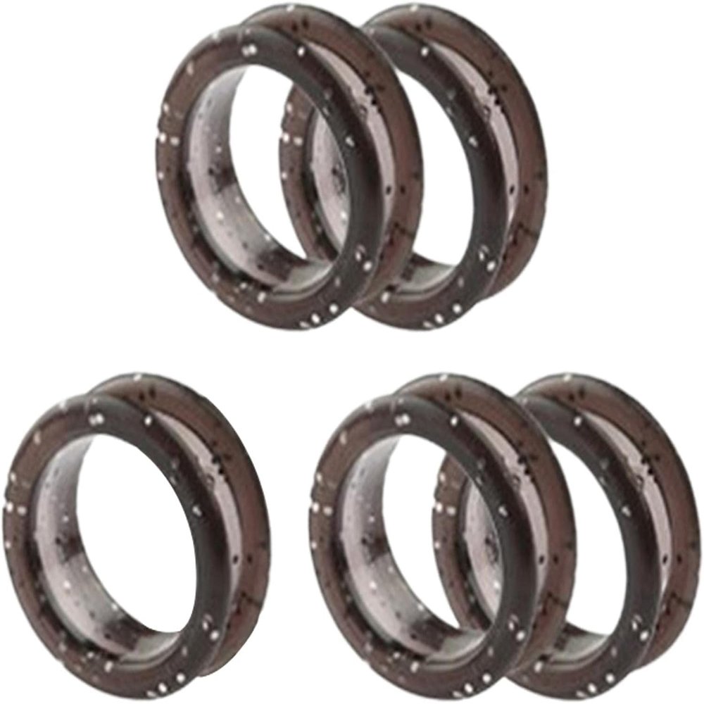 5 Pieces Silicone Scissors Finger Rings Anti-Slip Grips for Haircutting Shears Soft Comfort Inserts for Grooming Brown