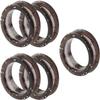 5 Pieces Silicone Scissors Finger Rings Anti-Slip Grips for Haircutting Shears Soft Comfort Inserts for Grooming Brown view 2