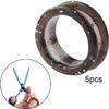 5 Pieces Silicone Scissors Finger Rings Anti-Slip Grips for Haircutting Shears Soft Comfort Inserts for Grooming Brown view 4