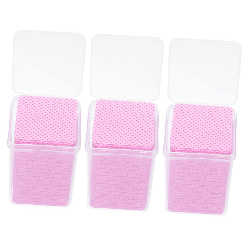 Baluue 600pcs Face Pads Glue Bottle Lash Glue Wipers Safe Quick Makeup Wipes Remover