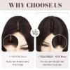 MY-LADY Human Hair Toppers for Women Real Human Hair Pieces Thin 8 * 10CM Silk Base with Lace Clip in Remy Hairpieces Hand-Tied Light Weight 14 Inch Dark Brown view 3