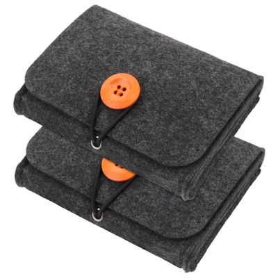 Outanaya 2pcs Essential Oil Storage Bag Holder Portable Essential Oil Container Felt Storage Pouch Travel Pouch for Aromatherapy