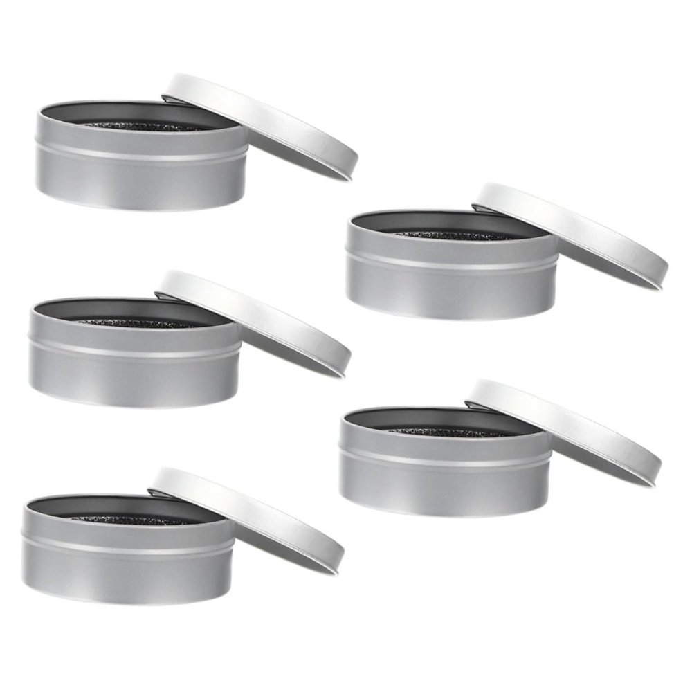 Baluue 5sets Makeup Brush Cleaning Sponge Boxes Compact Eye Shadow Cleaner for Makeup Brush Care for Travel Use and Busy Women