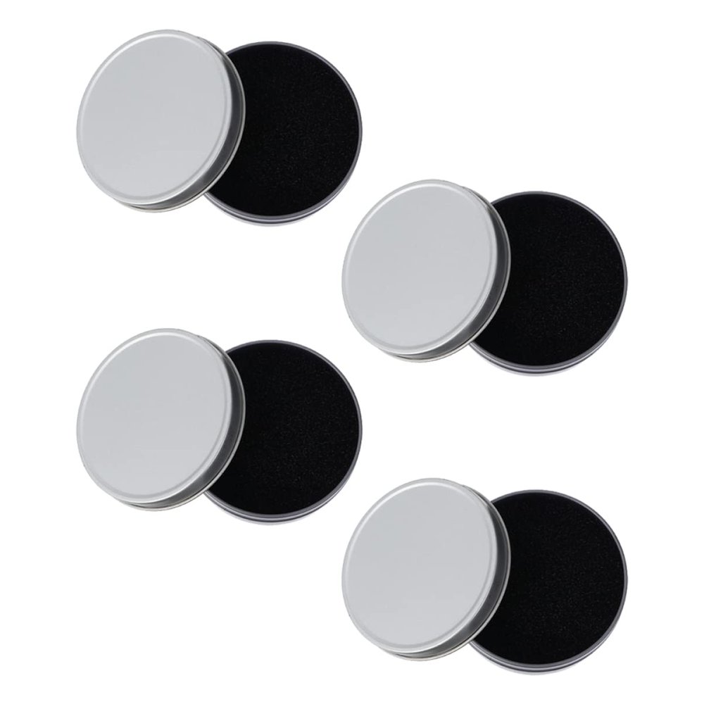 Baluue 4sets Sponge Makeup Cleaning Tool Set Activated Carbon Brush Scrubber for Eye Shadow Foundation Convenient Storage Quick Drying Cleaning for Makeup Brushes