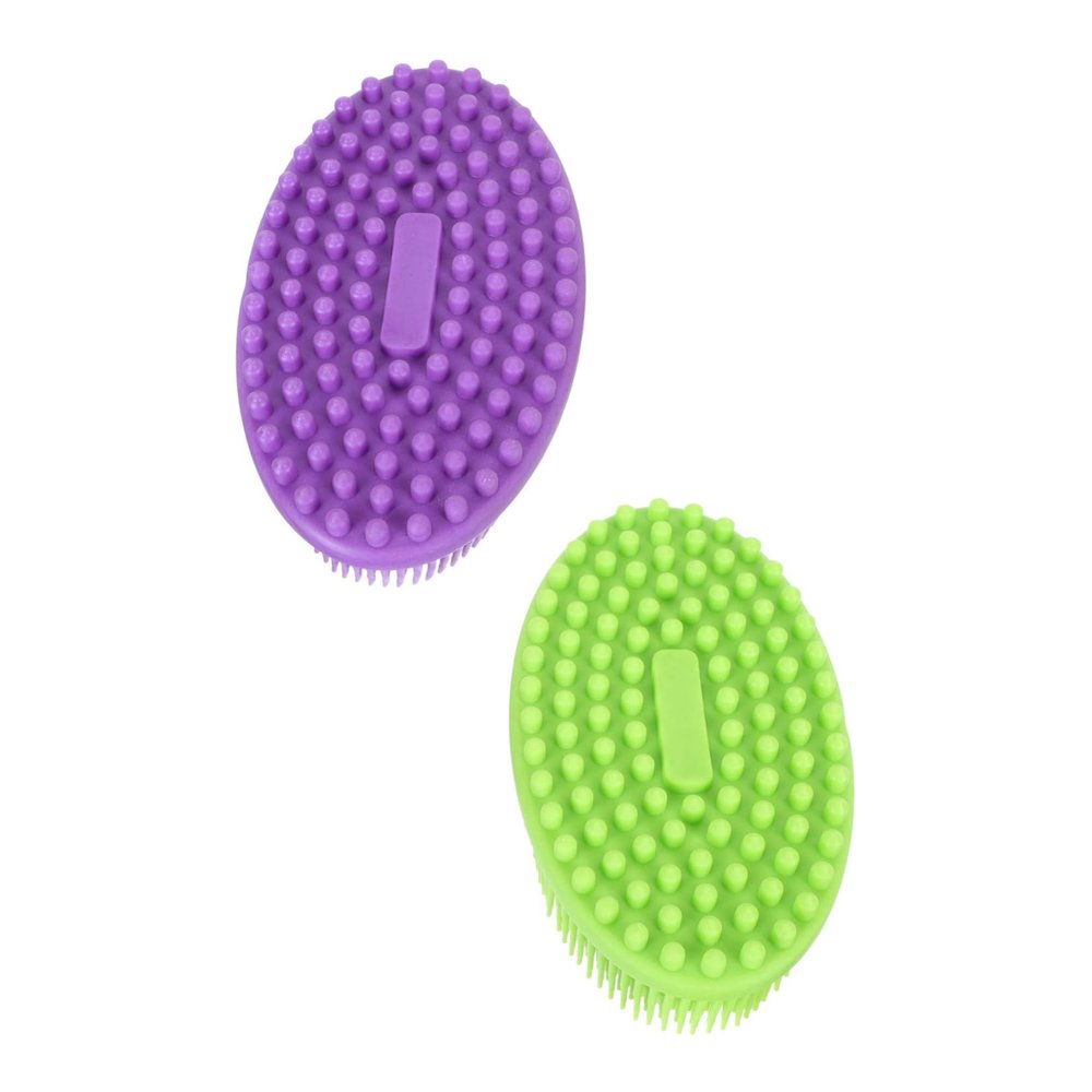 Baluue 2pcs Silicone Bath Brush Scalp Scrubber Exfoliator Skin Scrubber Brush Head