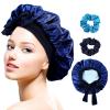 Beaupretty Hair Bonnet for Sleeping, Bonnet With Tie Band Adjustable Silk Scrunchies Sleep Cap Women Men Hair Care view 1