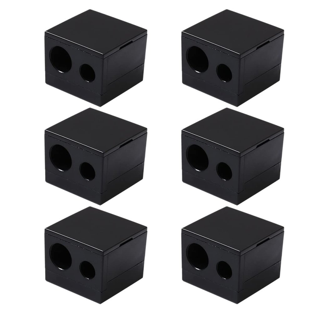 Baluue 6pcs Dual Cosmetic Pencil Sharpener for Eyebrow and Lip Liner Portable Makeup Tool for Precise Shaping Efficient Eyeliner Sharpener Unique Design for Travel and Daily Use