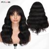 FAVE 18 Inches Human Hair Wigs With Bangs 13 Lace Top Wig with Bangs Brazilian Virgin Human Hair Wig for Women Natural Wave Wig Wear And Go view 4