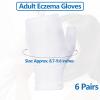 6 Pairs Fingerless Eczema Gloves Moisturizing Gloves for Adults Fingerless Cotton Gloves Washable and Reusable Eczema Sleeves Cotton Gloves Overnight Dry Hands for Adults Eczema (White) view 2