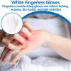 6 Pairs Fingerless Eczema Gloves Moisturizing Gloves for Adults Fingerless Cotton Gloves Washable and Reusable Eczema Sleeves Cotton Gloves Overnight Dry Hands for Adults Eczema (White) view 4