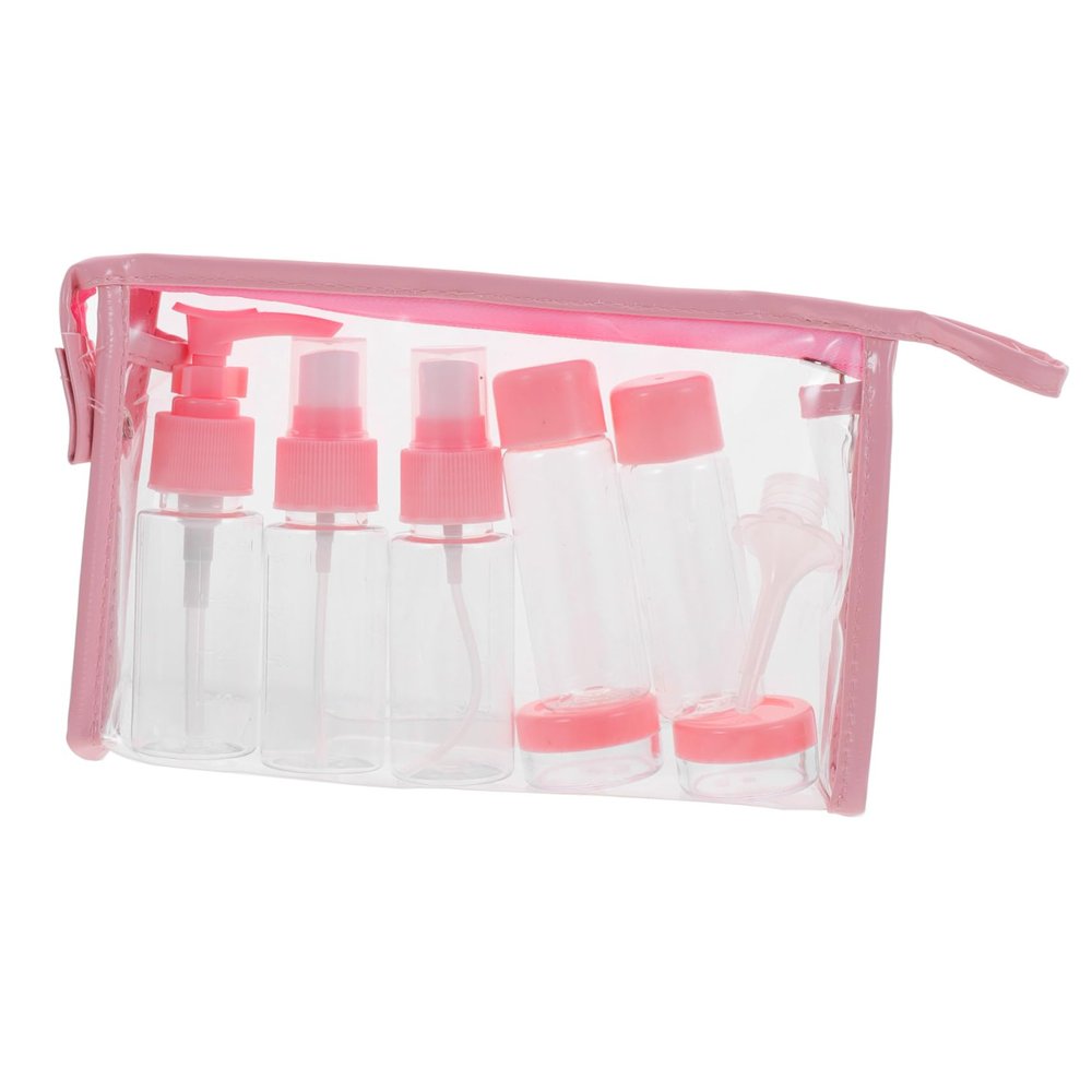Baluue 1set Travel Lotion Bottle Set Portable Containers for Liquids for Skincare Makeup and Travel Essentials Pink