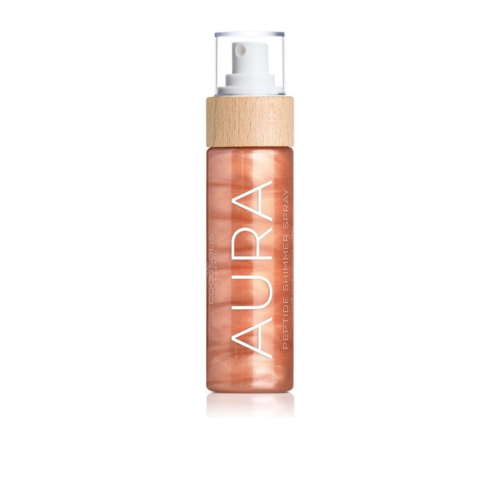 COCOSOLIS AURA Peptide Shimmer Spray - Natural glitter shimmer spray with peptides for face, body and hair