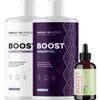 BOOST Biotin Hair Oil plus Advanced Biotin Shampoo and Conditioner Set - Hair Thickening Oil with Castor and Rosemary plus Volumizing Biotin Shampoo for Men and Women Bundle view 1