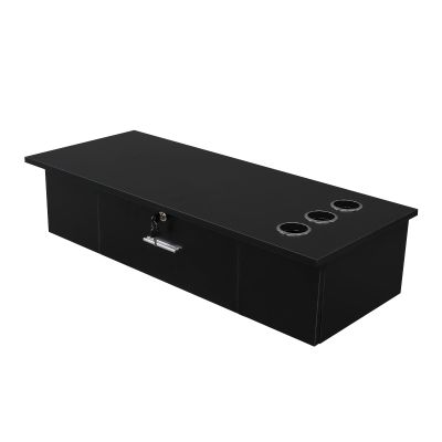 JHshop Floating Desk with Storage,Wall Mounted Barber Station,Modern Salon Hair Station with Drawers, Beauty Spa Barber Salon Equipment Set for Home, Bathroom, Black 35.8" L x15 W x 8.5" H