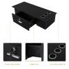 JHshop Floating Desk with Storage,Wall Mounted Barber Station,Modern Salon Hair Station with Drawers, Beauty Spa Barber Salon Equipment Set for Home, Bathroom, Black 35.8" L x15 W x 8.5" H view 4