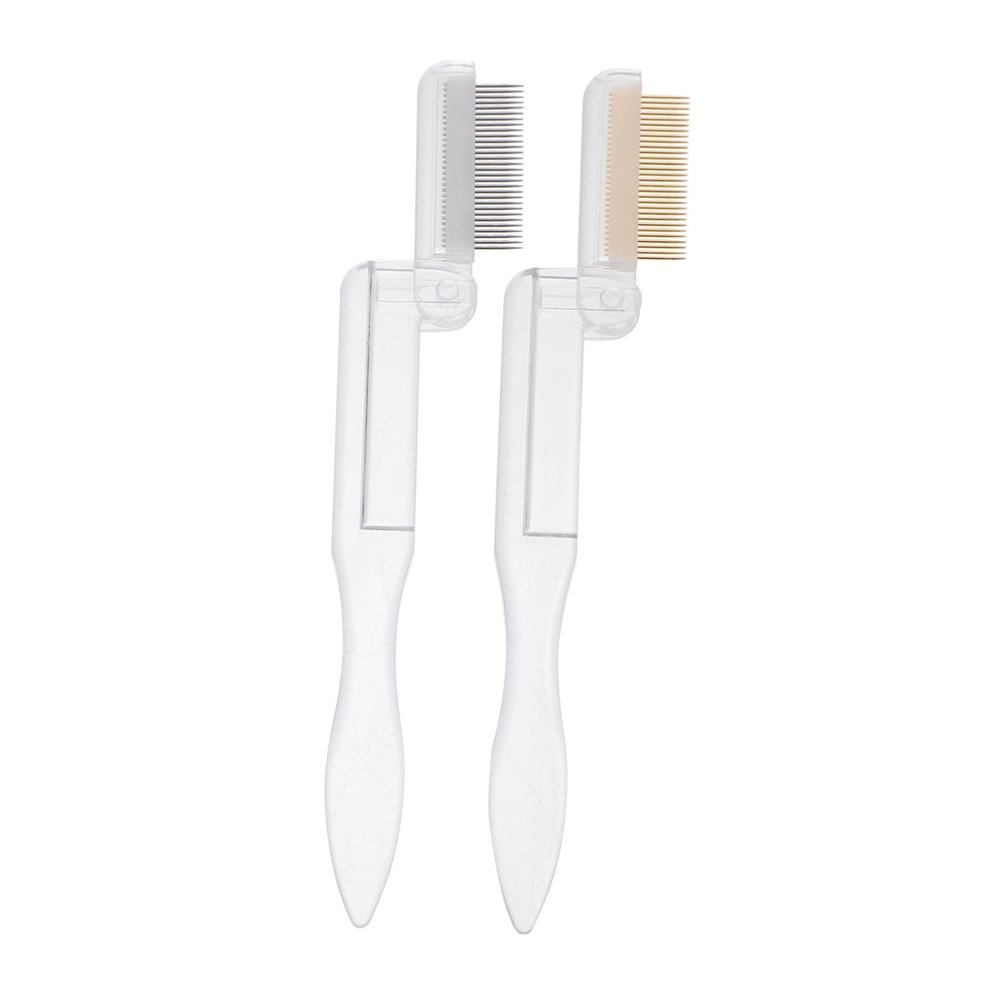 Baluue 2pcs Portable Eyebrow Shaping Brush Compact Foldable Design for Travel Material for Home and Includes Eyelash Comb for Makeup Application