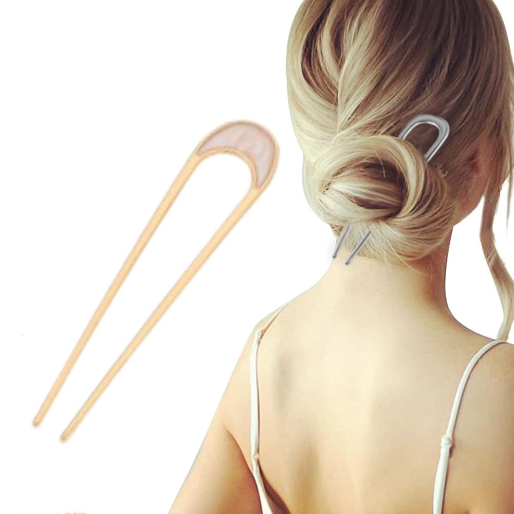 French Hair Pin Hair Pins for Women,2024 NEW French Twist Hair Pin Hair Pins,U Shaped Hair Pins Metal Vintage Hair Sticks French Hair Pin Hairstyle for Women (B1)