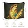 RKJVB Flying Golden Butterfly Makeup Bag for Women Portable Cosmetic Bag Waterproof Toiletry Bag Storage Bag Large Makeup Pouch Aesthetic Handheld Makeup Bag for Travel Work view 2