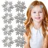 12PCS Rhinestone Snowflake Hair Clips, Mini Pearl Hair Barrettes, Christmas Hair Clips for girls, Small Silver Metal Alligator Clips for Long Thick Hair Christmas Snowflake Hair Accessories for Women view 1