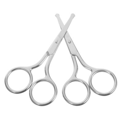 minkissy 2pcs Women's Eyebrow Scissors Hair Cutting Scissors Professional for Nose Eyebrow Beard Trimming