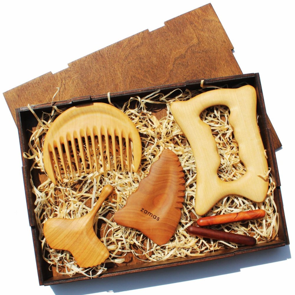 Custom Wooden Gua Sha Set for Face, Neck, and Body Perfect Personalized Gift for Relaxa Scalp Massager Anniversary Gift Unique Gift Personalized Gift for Wife Gua Sha Tools Set Scraping Massage Tool