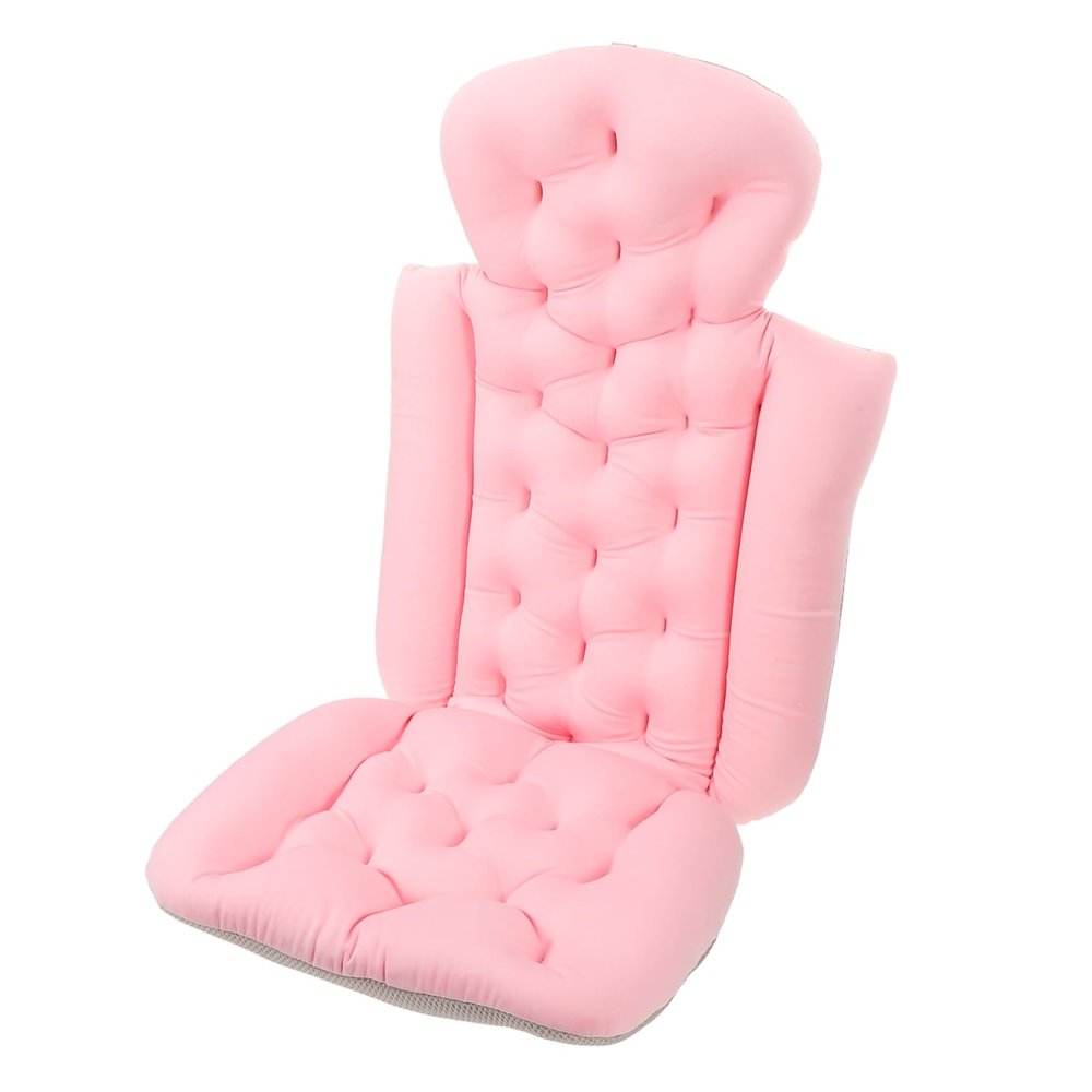 Anneome Bath Pillow for Bathtub Ergonomic Neck and Back Support Quick Dry Material for Comfortable Relaxation Any Tub Cherry