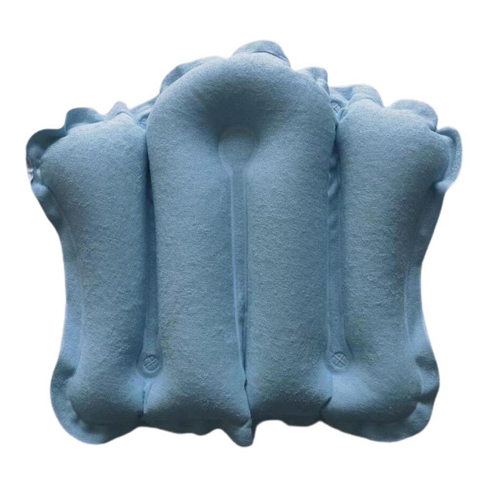 Fxzqgnh Inflatable Bath Pillow, Quick-Drying Bath Pillow, Non-Slip Bath Cushion for Swimming Pool, Bathroom, Home, SPA, Blue