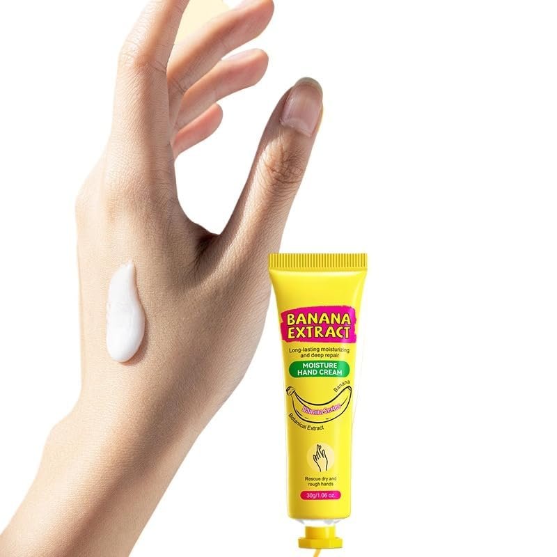 Banana Hand Cream Daily Moisturizing Floral for Dry, Cracked Hands (1.06Oz)  Healing Non-Greasy Crme for Women or Men with Dry or Sensitive (1pc)