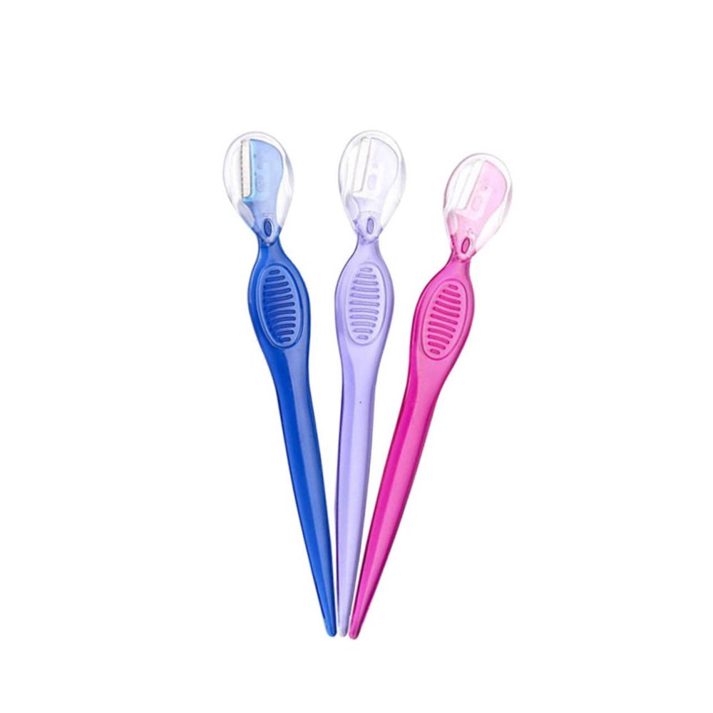 NOLITOY 3pcs Stainless Steel Eyebrow Razors for Women Brow Trimmer Beauty Makeup Tools Portable for Travel