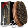 Bituemly Beard Brush, Stocking Stuffers Boar Bristle Beard Brush for Men and Mustache Scissors Facial Hair Grooming Kit, Detangles Boars Hair Styling Beard Tool, Christmas Gift for Boyfriend Husband view 1
