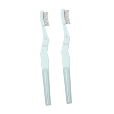 Baluue 2pcs Stainless Steel Eyelash Comb and Eyebrow Brush Double-ended Grooming Tool for Precise Eyelash Separation and Brow Shaping Compact Design Protective Cover for Travel and Daily