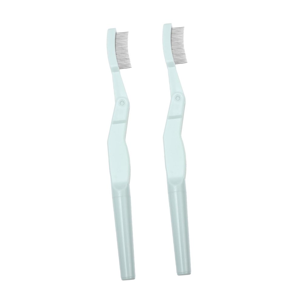 Baluue 2pcs Stainless Steel Eyelash Comb and Eyebrow Brush Double-ended Grooming Tool for Precise Eyelash Separation and Brow Shaping Compact Design Protective Cover for Travel and Daily