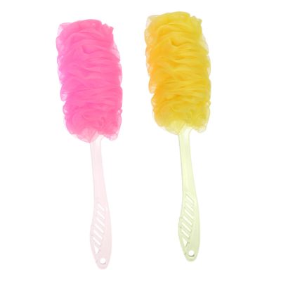 Baluue 2pcs Handle Bath Body Cleaning Brush Exfoliating Shower Scrubber for Skin Care Random Color for Full Body Cleaning and Massage
