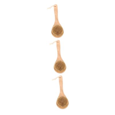 Gogogmee 3pcs Shower Brush for Body Exfoliation Bathing Brush with Wooden Handle Gentle Massage