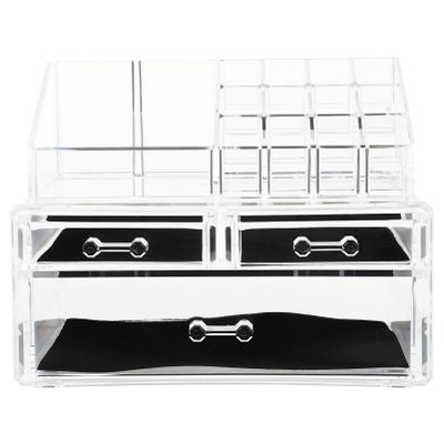 Baluue 1pc Desktop Makeup Organizer Box Storage Holder Drawer for Cosmetics Beauty Supplies and Vanity Bathroom and Bedroom