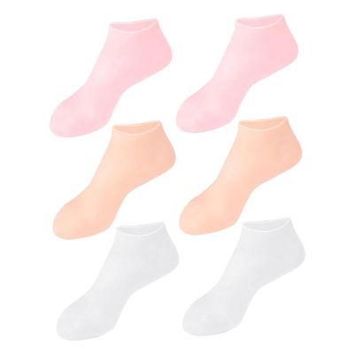 FOMIYES 1pair Silicone Moisturizing Foot Socks for Cracked Heels - Design Barrier for Intensive Foot Care for Showers and Soaks