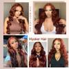 Hiyoker 30 Inch Reddish Brown Lace Front Wigs Human Hair Pre Plucked Body Wave Human Hair Wig 13x4 HD Lace Frontal Wigs Human Hair 200 Density Reddish Brown Glueless Wig view 2