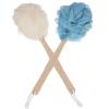 Healeved Bath Brush Set of 2 Long Handle Scrub Brush for Shower Wooden Material Back Cleaning Tools Bathing Flowers view 1