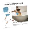 Healeved Bath Brush Set of 2 Long Handle Scrub Brush for Shower Wooden Material Back Cleaning Tools Bathing Flowers view 3
