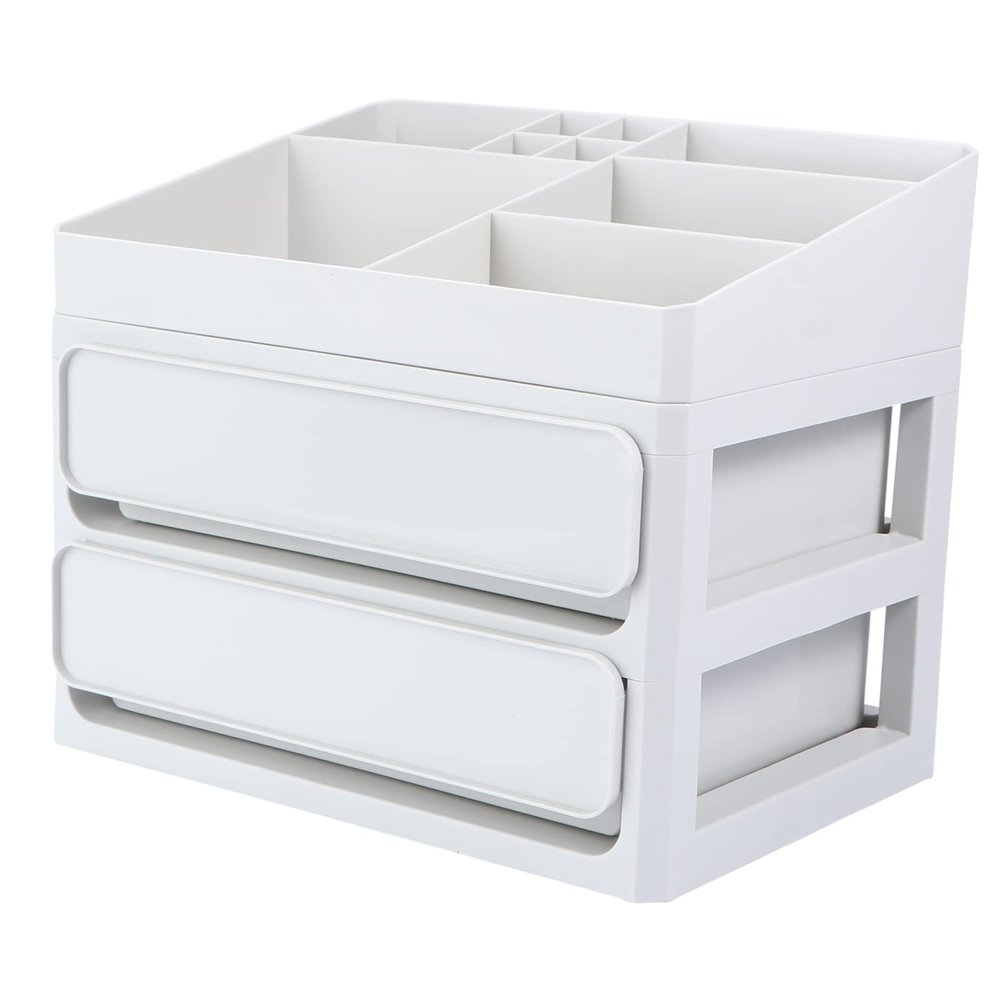 Baluue 1pc Creative Capacity Makeup Organizer Chic Multi-drawer Cosmetics Storage Case for Home Vanity Plastic Design for Easy Organization