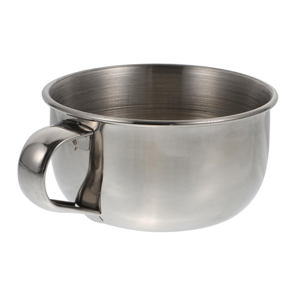 VINTORKY Shaving Bowl Handle Shaving Soap Bowl for Men Stainless Steel Simple Elegant